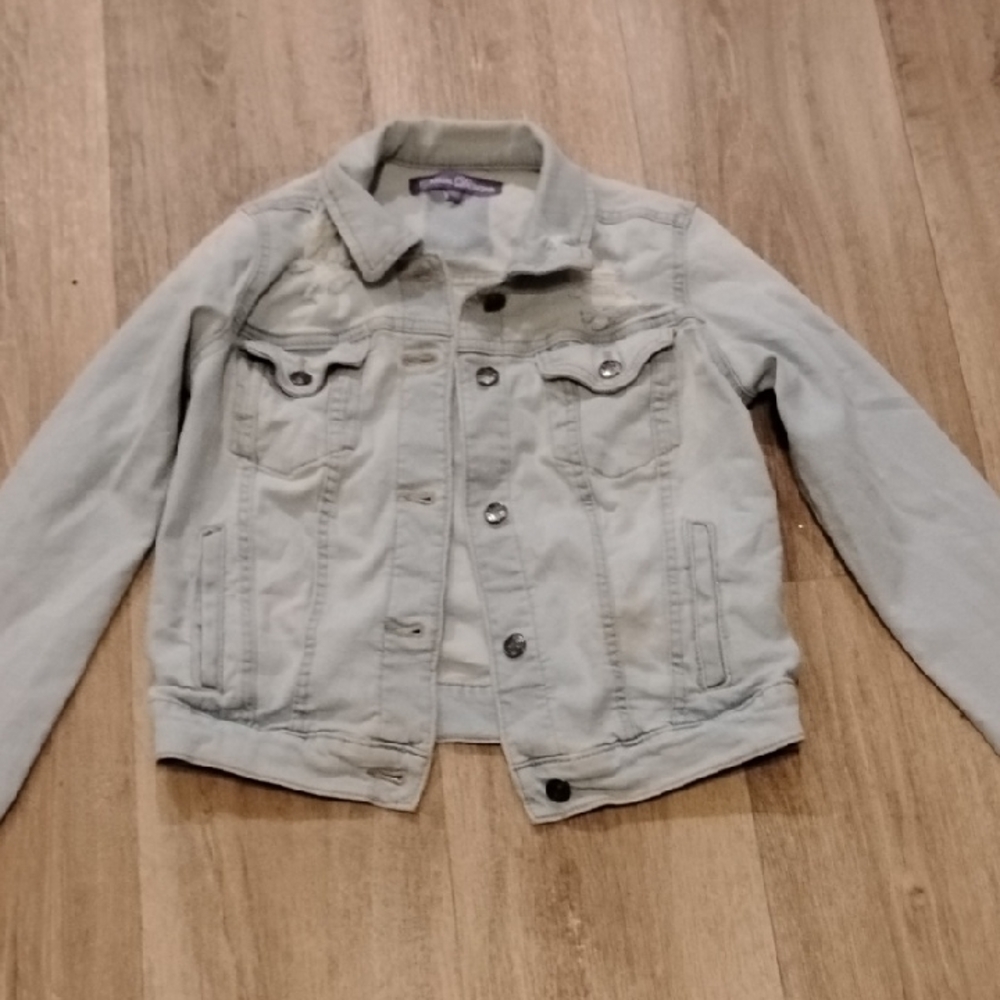 Women's Light Blue Cropped Denim Jacket